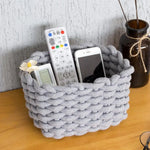 panier tissé main pliable respectueux environnement gris clair blanc noir rustic