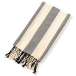 serviette plage coton violet blanc rayures absorption rapide lavable machine moderne large chapeau lunettes