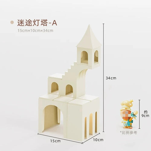 étagère château papier blanc exposer figurines bibelots décoration chambre moderne