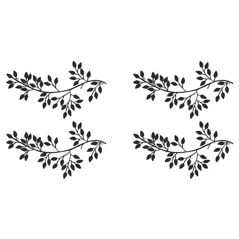 décoration murale branche artificielle feuilles simples minimaliste noir sculptural fixations invisibles