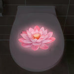 sticker mural fleur lotus rose illustration réaliste autoadhésif amovible chambre salon decoration nocturne brillante