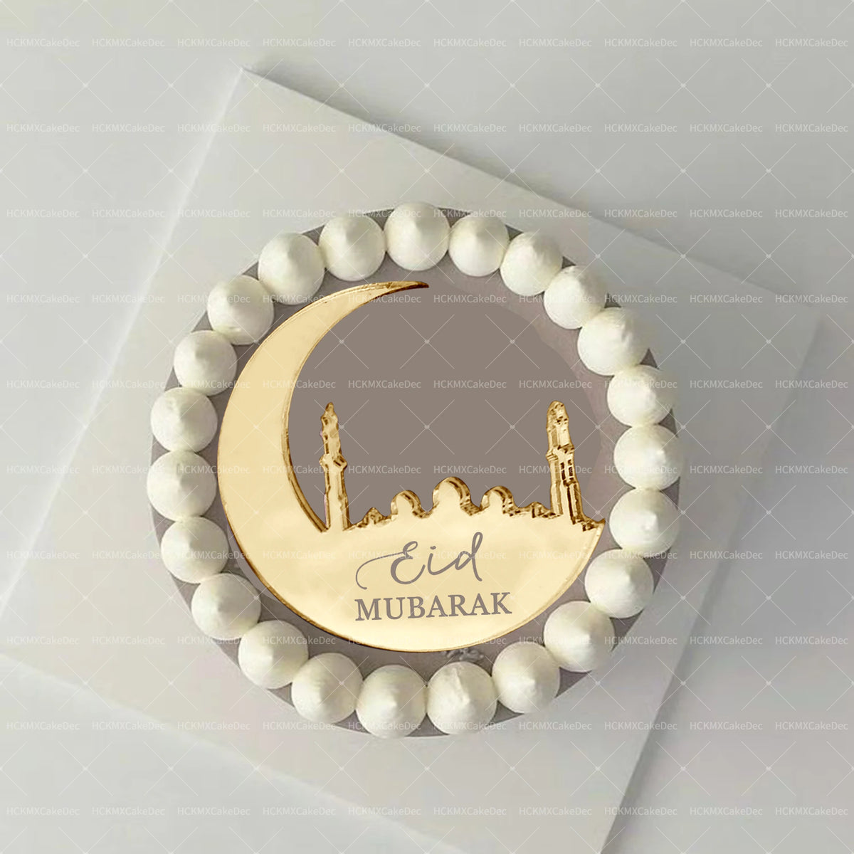 décoration fête médaille or lune minarets ramadan eid mubarak festif élégant acrylique
