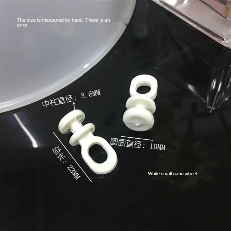 nano roues blancs opaques rideaux minimaliste accessoires fixation plastique