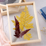 cadre photo bois double face nature morte feuilles brindilles ours peluche minimaliste deco maison