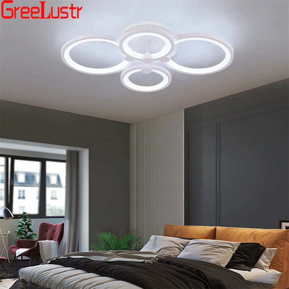 lampe led moderne blanche circulaire minimaliste opaques interrupteur tactile télécommande