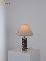 lampe table marbre moderne led e14 blanc noir adhésif opaquet vde