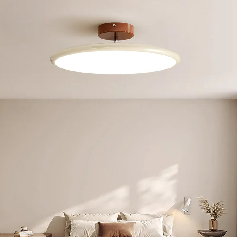 plafonnier moderne rond vert beige marron lisse opaqué télécommande led 40cm 50cm lumière chaude