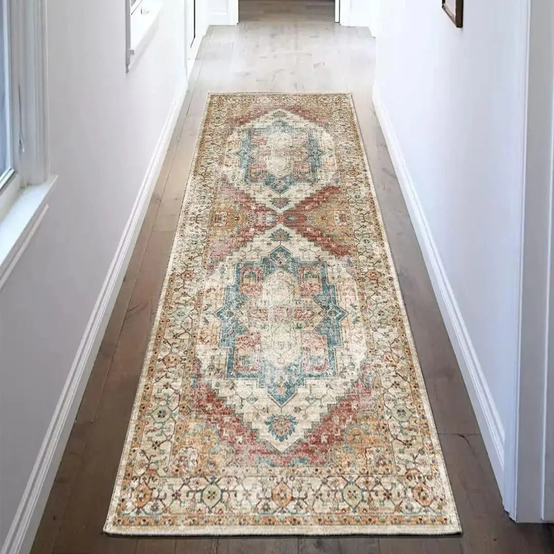tapis traditionnel rouge motif floral adhésif extérieur intérieur moderne polypropylène polyester