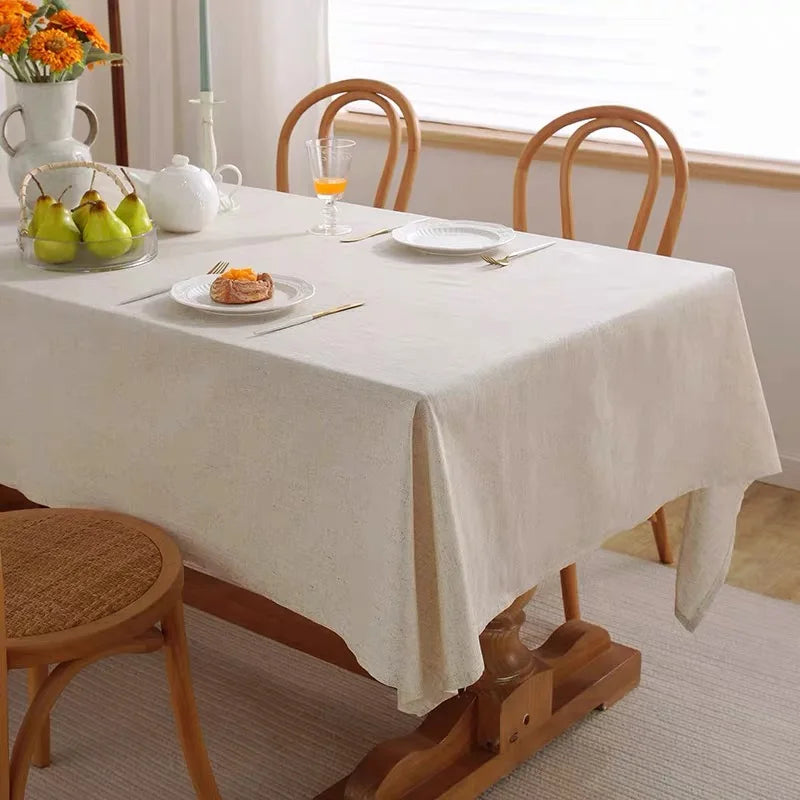 nappe table lin coton imperméable huile rustique crème minimaliste occasion fête mariage
