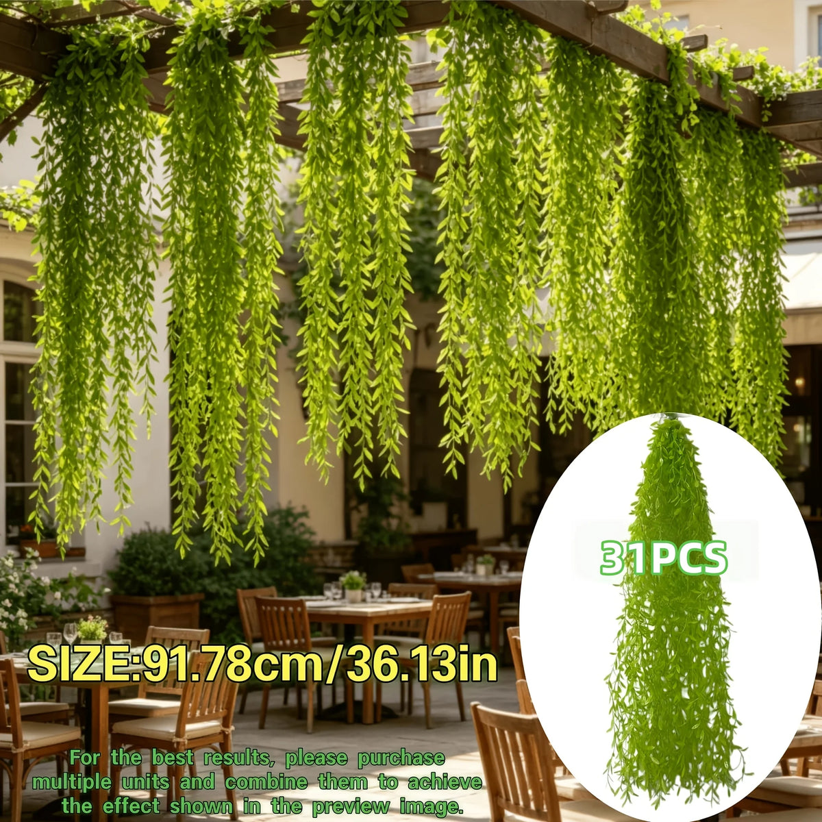 rideau artificiel feuilles vert clair décoration intérieure moderne clips anniversaire mariage fêtesValueHandling: