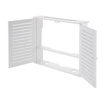 rangement électronique blanc multiusage moderne porte lattée 50cm largeur fixe mur