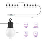 guirlande lumineuse led 15m 30m bluetooth wifi violet jaune bleu moderne clips usb