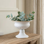 vases fleurs or blanc relief métal classique décoration table rond élégants large