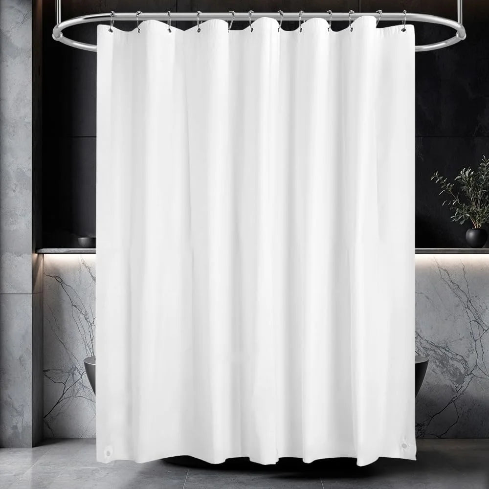 rideau douche blanc uni imperméable aimants lestés moderne respectueux environnement opaquet eva métalliques