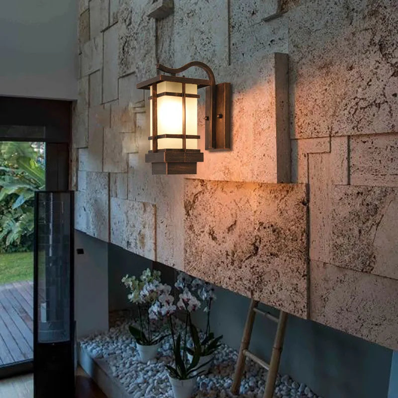 lampe murale moderne rustique couleur noir brun texture bois translucent mur fixe led chambre