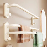 porte serviettes mural blanc moderne double barres aluminium fixations serviettes brosse