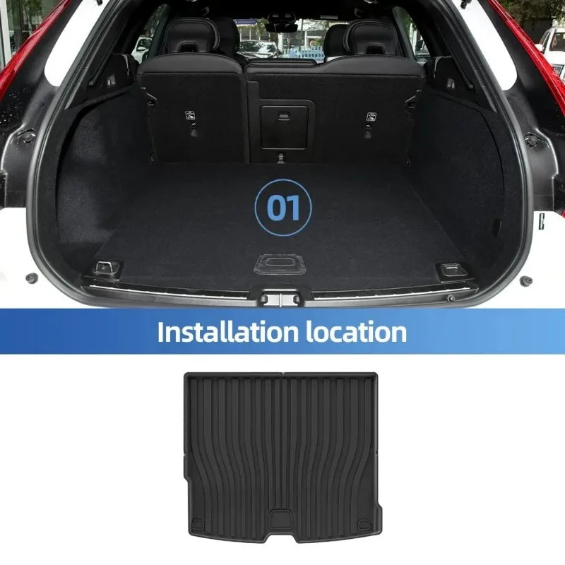 tapis sol volvo xc60 2018 2025 noir rayures horizontales moderne 43x70cm