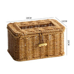 panier serviettes tressé boîte mouchoirs rangement serviettes rustique marron clair amovible hand woven paper