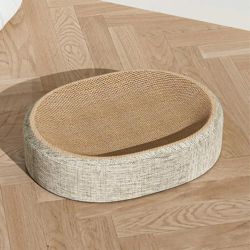 tapis coussin chat moderne minimaliste beige rembourré grignotage sisal texturé confortable adhésif