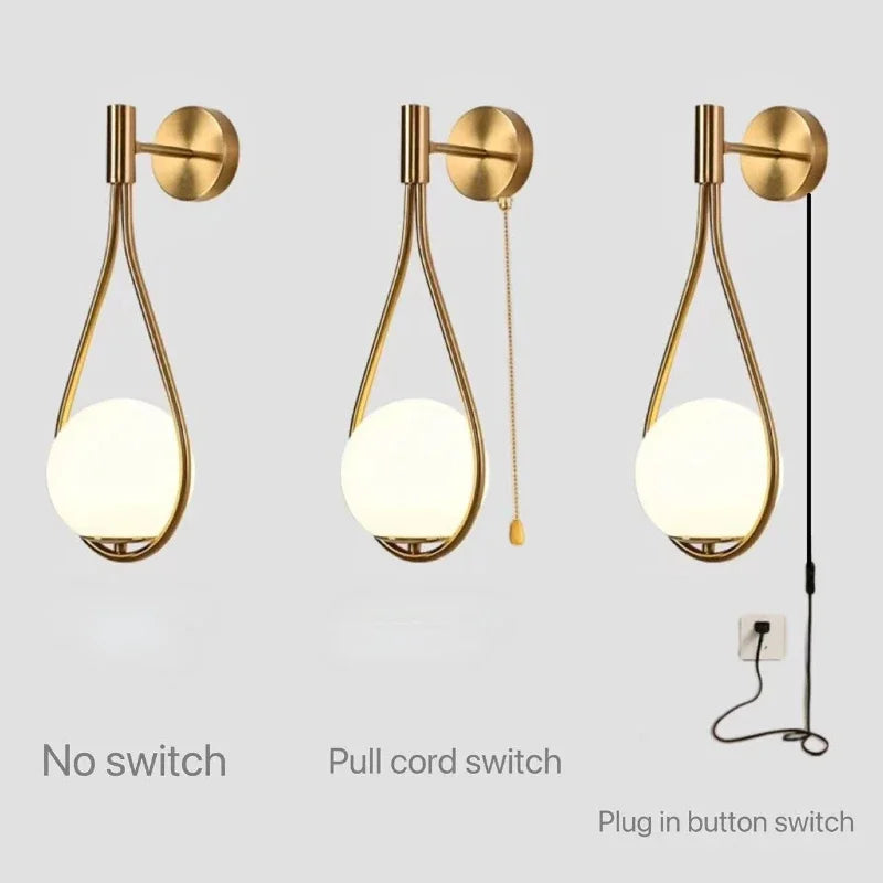 Détail de l'applique murale LED avec prise en gris