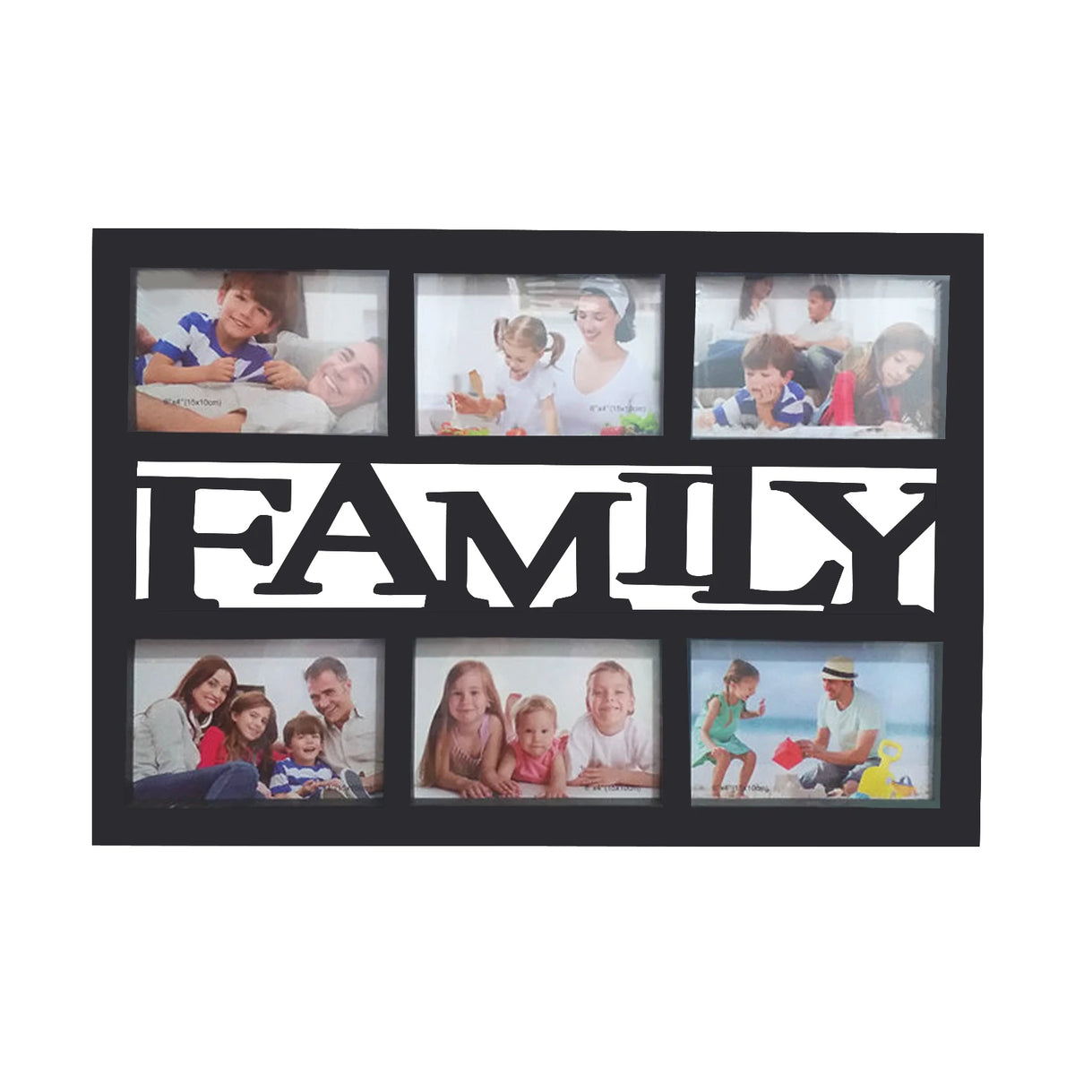 cadre photo moderne blanc noir slots découpes LOVE cœur photos fixations dos