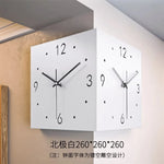 horloge murale double face moderne carrée aiguille numérique éclairée minimaliste