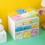 boîtes rangement jouets blanc transparent modernes réutilisables respectueux environnement cosmétiques articles divers poignées noires