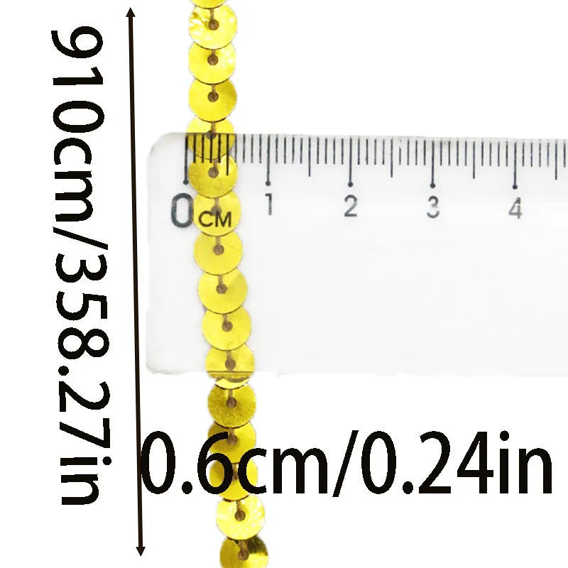 ruban paillettes or argent multicolore moderne festif 910cm polyester brillant 6mm
