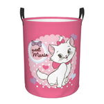 panier rangement pliable motif chat rose blanc linge jouets enfant coton