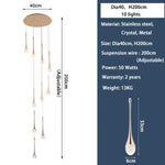 suspension lumineuse or contemporaine 15 lumières transparentes bulles 50cm 250cm