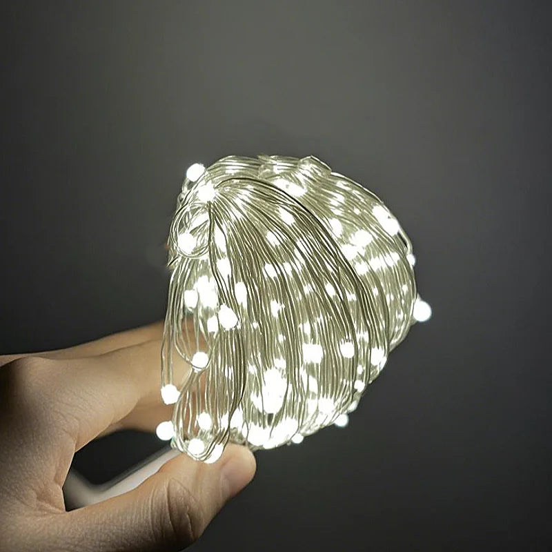 guirlande lumineuse led usb étoiles blanches multicolores moderne adhésif télécommande festive anniversaire noël mariage