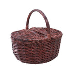 panier tressé marron blanc empilable rangement snacks bonbons classique rustique poignée intégrée tissage traditionnel