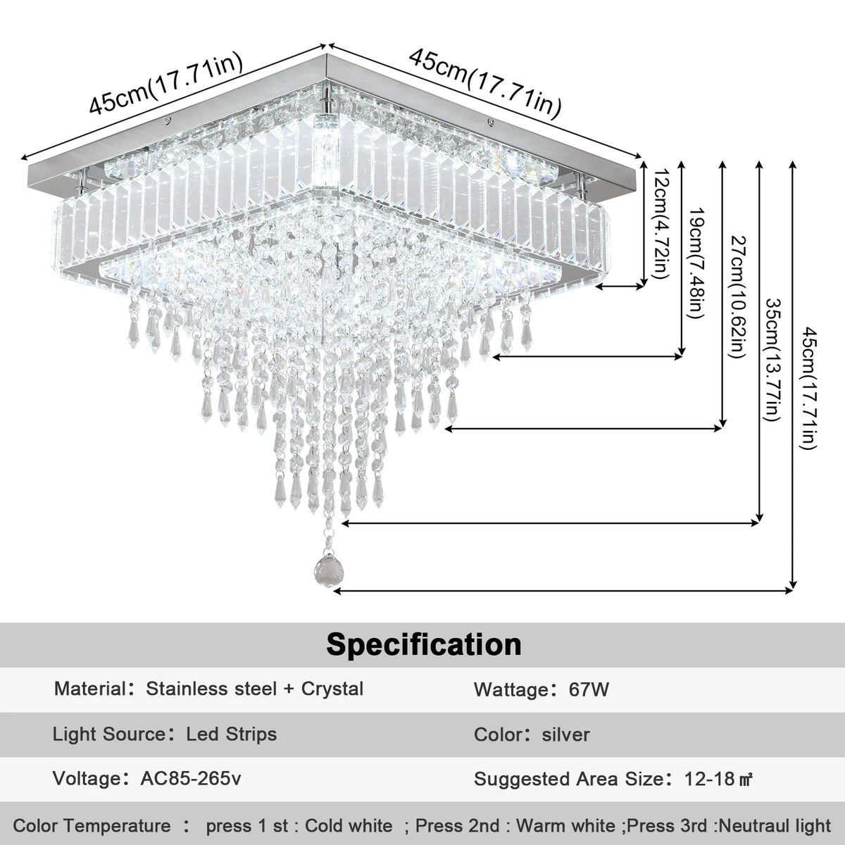 lampe suspendue cristal moderne élégant luminaire led transparent salon chambre salon luxe