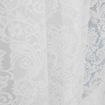 rideau blanc broderie florale transparent classique tringle polyester dimension 140x114cm