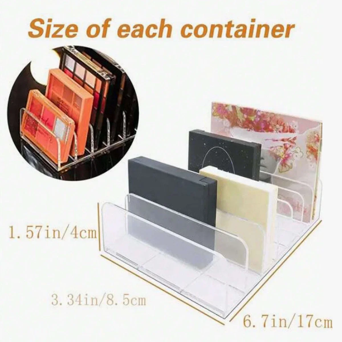 organisateur maquillage transparent palette fards plastique moderne rangement poudre cosmétique