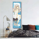 Poster mural anime illustration jeune fille piano bleu blanc chambre fille