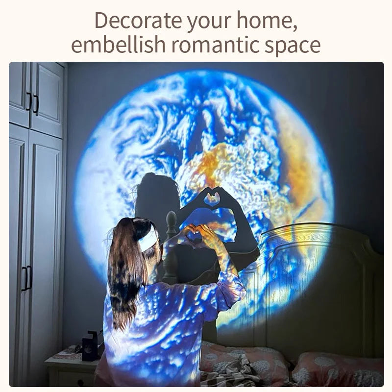 lampe projection lune moderne éclairage blanc gris éclairage intérieur plafonnier led opacité chambre salon