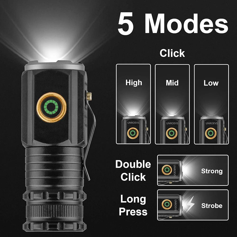 lampe torche led rechargeable tactique robuste étanche aimant clip lotus attack head