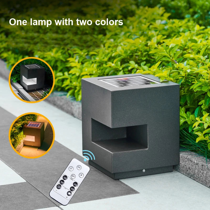 lampe solaire jardin led gris moderne ip65 autonome flux lumineux moins soixante