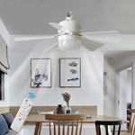 ventilateur moderne blanc led télécommande pales acrylique fixations