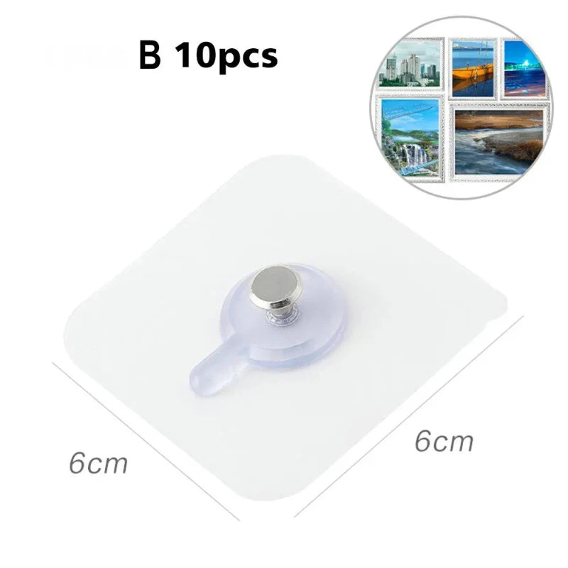 supports murals adhésifs transparents blancs modernes minimalistes utilisation multiple vis écrous 6cm6cm