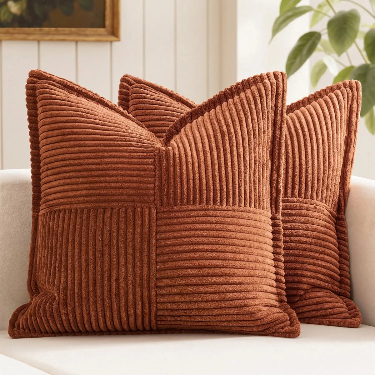 housse coussin velours côtelé rayé beige coussin support lombaire sieste lit classique polyester coton