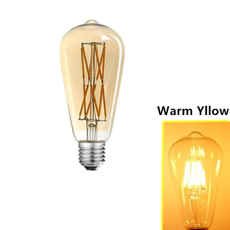 ampoule led filament dorée transparente vintage 12w 16w 220v blanc chaud dimmable e27