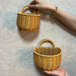 panier marron clair tressé traditionnel opacité sans fixation salon cuisine jardin