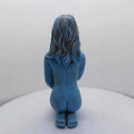 statue sculpturale résine bleue dorée cœur bois décor artistique méditation espace zen chambre
