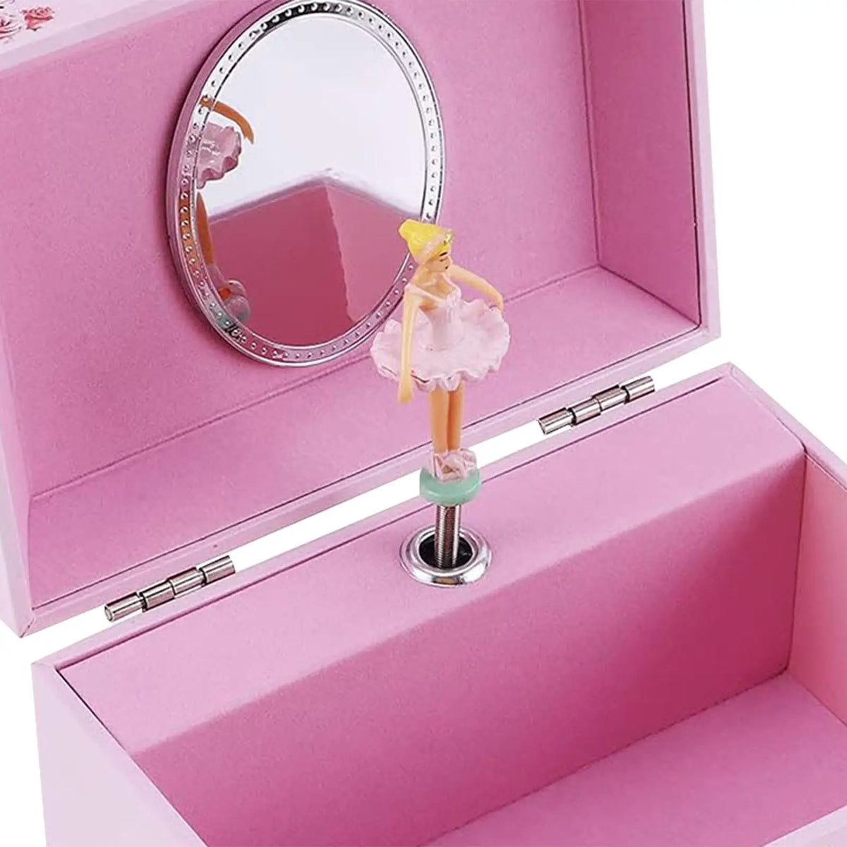 boîte bijoux rose danse fleurs imprimé miroir poupée cadenas classique.storage organizer chambre
