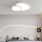 plafonnier led moderne minimaliste blanc noir plusieurs cercles ovales imbriqués fixé éclairage salon chambre