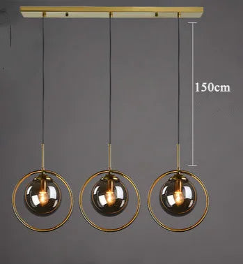 suspension or transparent moderne lampe pendentif verre boule chambre salon étude hall