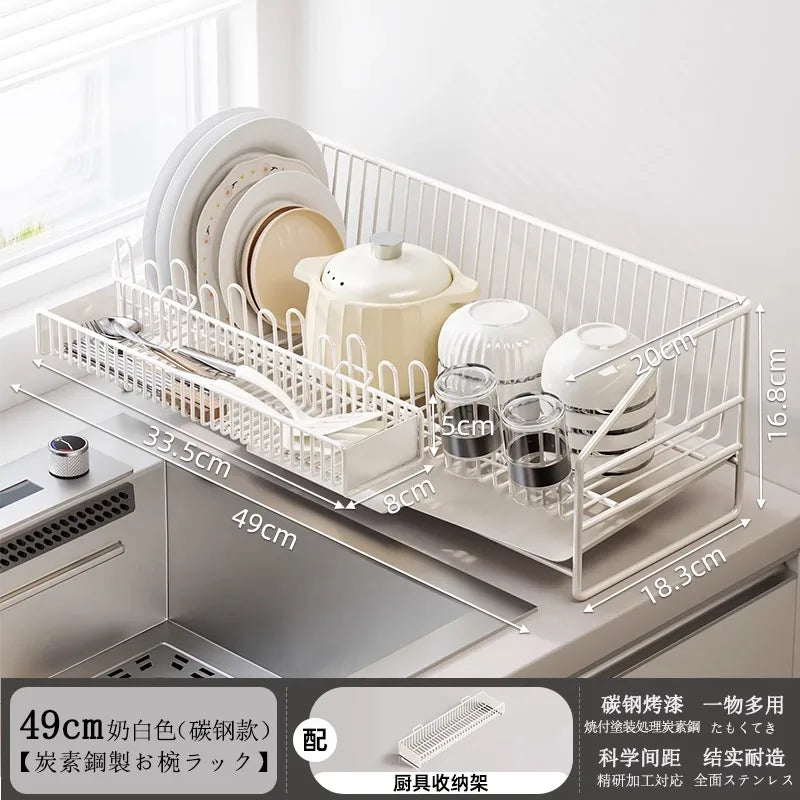 égouttoir vaisselle acier inoxydable moderne assiettes tasses cuillères couverts support cuisine respectueux environnement multifonctionnel