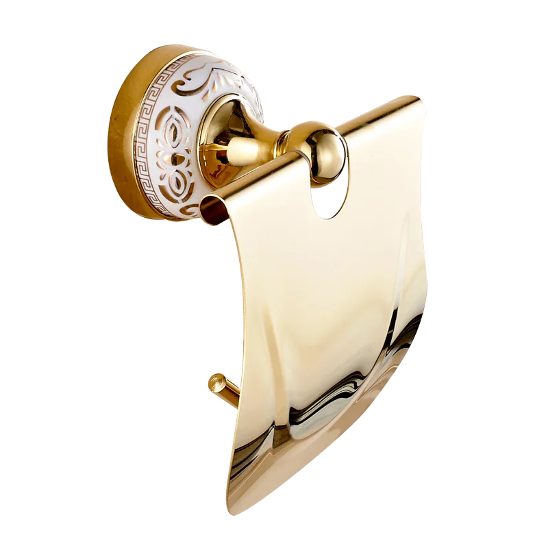 accessoires salle bain doré ornements floraux classique porte serviettes porte roulons fixations